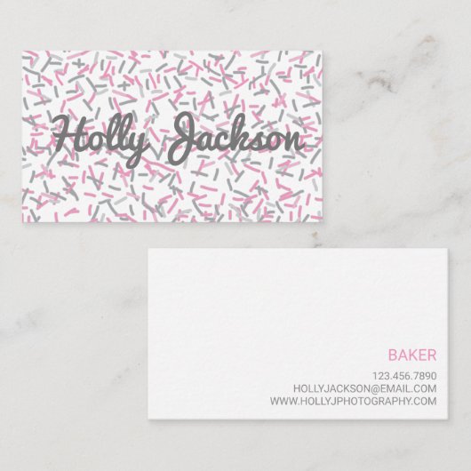 ピンクは名刺を振りかけます 名刺 (正面/裏面)