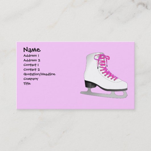 ピンクは名刺アイススケートします 名刺 (正面)