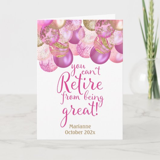 ピンクは引退できない素晴らし カード (正面)