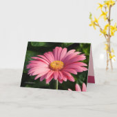 ピンクは愛 カード (黄色い花)