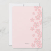 ピンクは発表写真の誕生の活気付きます 案内状 (裏面)
