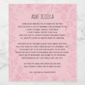 ピンクは私のゴッドマザーワインラベル ワインラベル (シングルラベル)