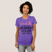 ピンクは私のパワーカラーの女性Tシャツ Tシャツ (正面フル)
