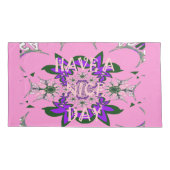 ピンクは良い日と良い夜のデザインアート 枕カバー (裏面-左)