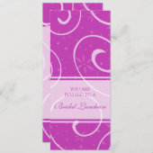 ピンクは花嫁の昼食会の招待状カード渦巻きます 招待状 (正面/裏面)