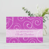 ピンクは花嫁の昼食会の招待状カード渦巻きます 招待状 (スタンド正面)