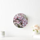 ピンクは赤い茎。 ラウンド壁時計 (ホーム)