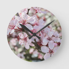 ピンクは赤い茎。 ラウンド壁時計