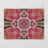 ピンクは郵便はがき万華鏡のように千変万化するパターンの花の活気付きます ポストカード (正面)