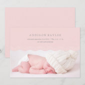 ピンクは%PIPE%の誕生の発表を振ります 案内状 (正面/裏面)