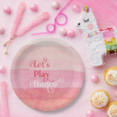 ピンクはBuncoゲーム夜を遊ぼう ペーパープレート (パーティー)