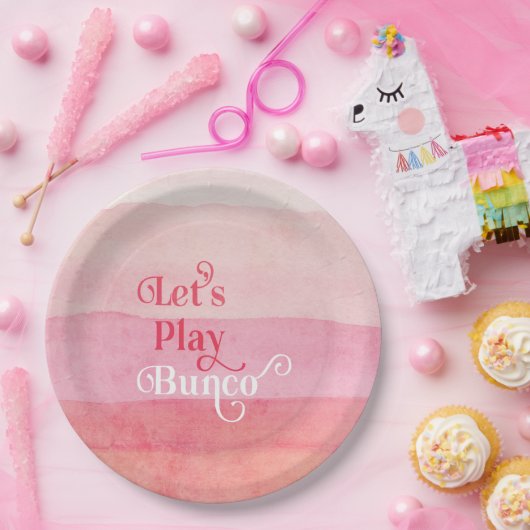 ピンクはBuncoゲーム夜を遊ぼう ペーパープレート (パーティー)