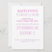 ピンクはoのハートの体育専門家を区分します 招待状 (裏面)