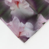 ピンクひげ菖蒲花花柄 フリースブランケット (角)