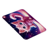 ピンクふわふわのかわいい猫サーレアルな青い目スタイル マグネット (右側)