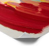 ピンクふわふわのユニコーン踊りオンレインボー ポスター (角)