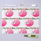 ピンクぶら下がったのスロッスの枝 薄葉紙 (クラフト)