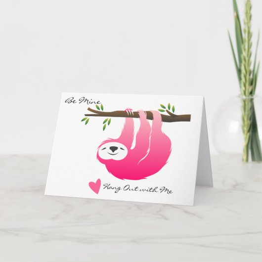 ピンクぶら下がったズ・スロッスBe Mineバレンタイン・カード シーズンカード (正面)