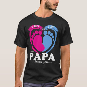 ピンクまたはブルーあなたのPAPA愛する性別リビールパー Tシャツ