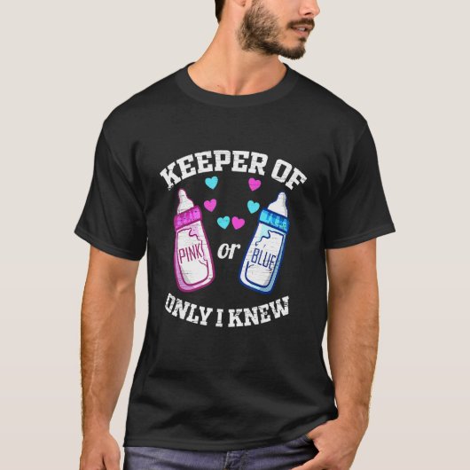 ピンクまたはブルーのジェンダーキーパーの保護者の男性 Tシャツ (正面)