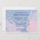 ピンクまたはブルーのタイダイジェンダー発表招待状 招待状 (裏面)