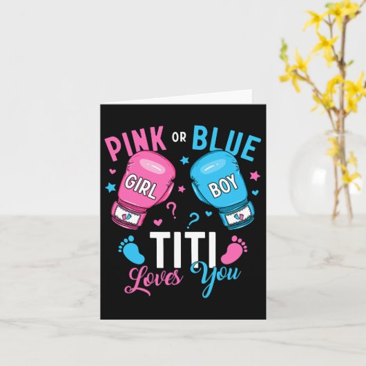 ピンクまたはブルーのティティ愛あなたボクシング性別リビールB カード (黄色い花)