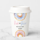 ピンクまたはブルーのドーナツの赤ちゃんシャワーパーティー 紙コップ (裏面)