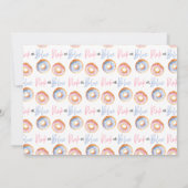 ピンクまたはブルーのドーナツの赤ちゃんシャワー 案内状 (裏面)