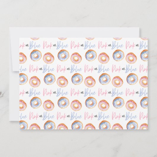 ピンクまたはブルーのドーナツの赤ちゃんシャワー 案内状 (裏面)