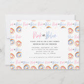 ピンクまたはブルーのドーナツの赤ちゃんシャワー 案内状 (裏面)