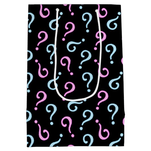 ピンクまたはブルーのベビーの表示 ミディアムペーパーバッグ (裏面)