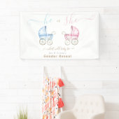 ピンクまたはブルーのベビーカーの性別を明らかにする 横断幕 (インサイチュ)