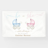 ピンクまたはブルーのベビーカーの性別を明らかにする 横断幕 (横)