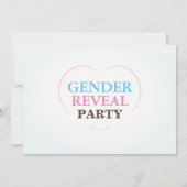 ピンクまたはブルーのベビーキリン性別リビールパーティーRSVP 招待状 (裏面)