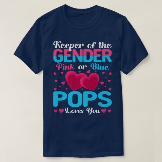 ピンクまたはブルーのポップが愛Keeper性別Reveal B Tシャツ (デザイン正面)