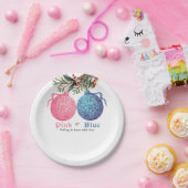 ピンクまたはブルーの冬の性別の表示パーティー ペーパープレート (パーティー)