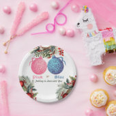 ピンクまたはブルーの冬の性別の表示パーティー ペーパープレート (パーティー)