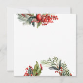 ピンクまたはブルーの冬の性別を表示パーティーありがとう サンキューカード (裏面)