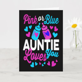 ピンクまたはブルーの叔母さんがあなたを愛する |性別の管理人 カード