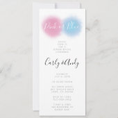 ピンクまたはブルーの性別が煙爆弾バルーンを明らかにポップ・アートの 招待状 (正面)