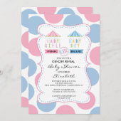 ピンクまたはブルーの性別が赤ちゃんのシャワーを明らかにする 招待状
