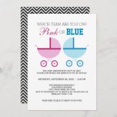 ピンクまたはブルーの性別リビールパーティの招待状 招待状 (正面/裏面)