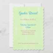 ピンクまたはブルーの性別発表 招待状 (裏面)