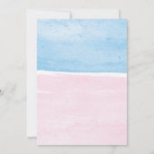 ピンクまたはブルーの水色ジェンダーが赤ちゃんのシャワーを明らかにする 招待状 (裏面)