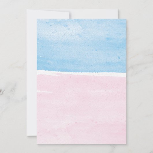 ピンクまたはブルーの水色ジェンダーが赤ちゃんのシャワーを明らかにする 招待状 (裏面)