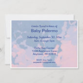 ピンクまたはブルーの絞り染め性別リビール招待状 招待状 (裏面)