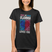 ピンクまたはブルーのGlamma愛あなた性別リビールベビーS Tシャツ (正面)