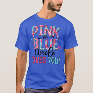 ピンクまたはブルーアンクルラブユー絞り染めベビー性別R Tシャツ