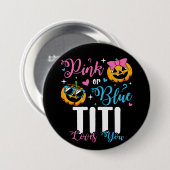 ピンクまたはブルーティティ愛あなたカボチャベビーラウンド 缶バッジ (正面&裏面)