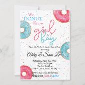 ピンクまたはブルードーナツ性別リビール招待状 招待状 (正面)